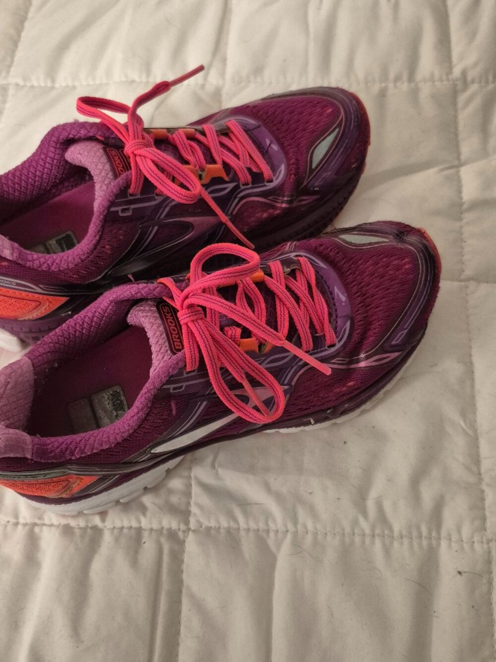 Brooks Ghost 8 Womens Running Shoes Purple Pink Orange Size 7